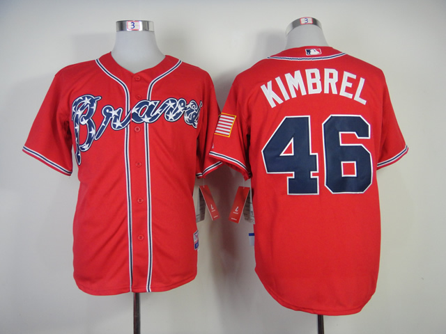 Men Atlanta Braves 46 Kimbrel Red MLB Jerseys